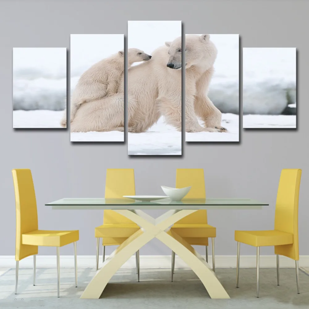 

Bear Tiger Lion Wolf Deer Snow Wall Art Canvas Painting Nordic Posters And Prints Animals Wall Pictures For Living Room Decor