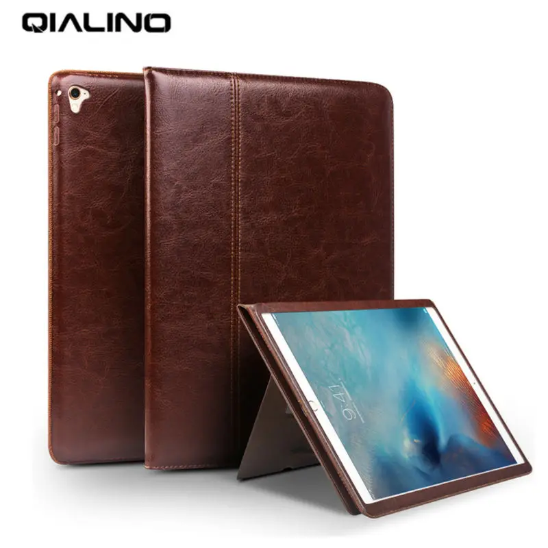 For iPad air 2 Tablet Case Genuine Leather Flip Stents Dormancy Stand Cover Card Slot Case