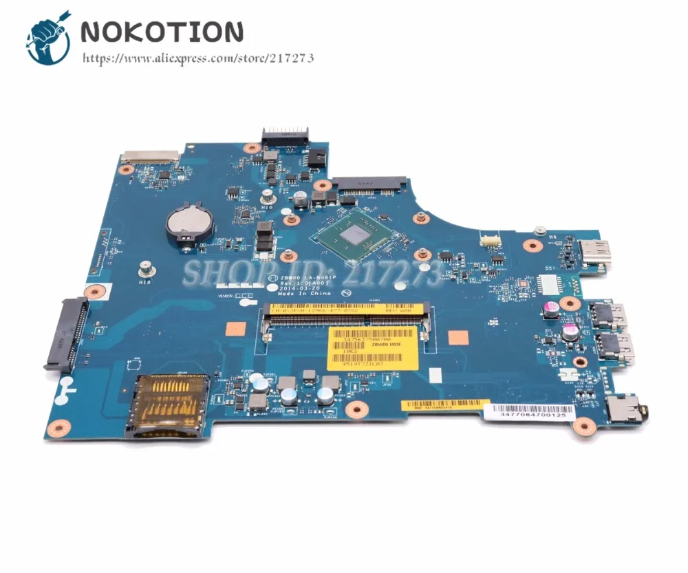 NOKOTION новая материнская плата для ноутбука Dell inspiron 15 3531 CN-0Y3PXH 0Y3PXH ZBW00 LA-B481P основная плата N3530 процессор на плате DDR3