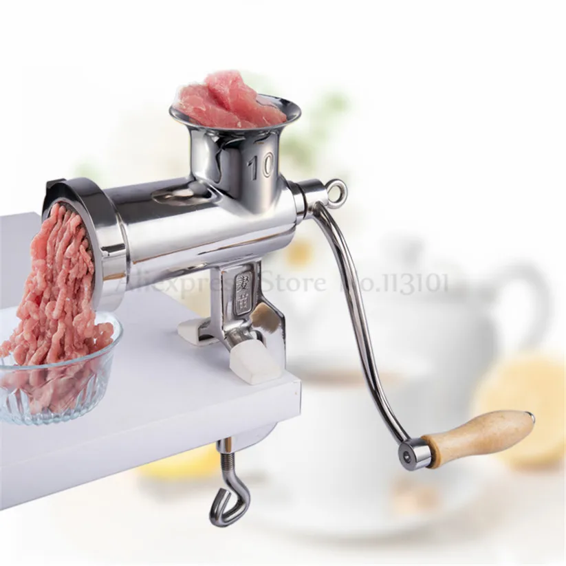 

10# Manual Kitchen Meat Mincer Hand Meat Grinder Sausage Machine Table Crank Tool