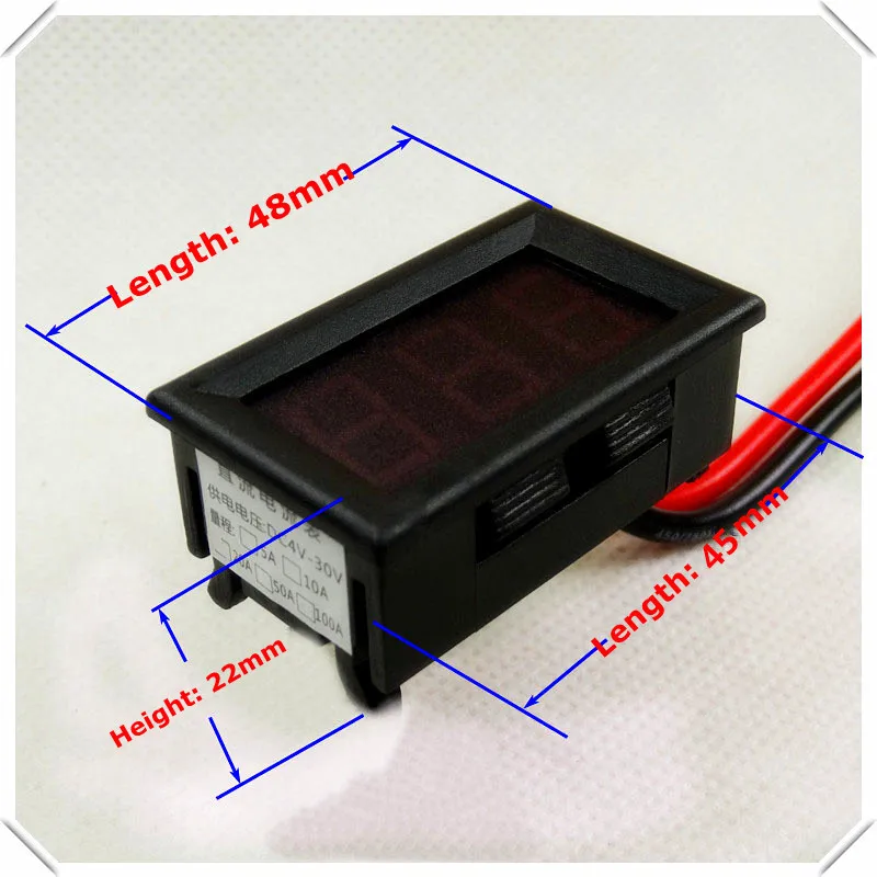 RD 3 цвета каждой партии 0,5" цифровой амперметр AMP DC0-20A четыре провода три цифры тока Панель метр led [3 шт./лот]