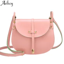 Aelicy, женская новая модная весенняя сумка, дизайнерские сумки через плечо, женские кожаные сумки с заклепками, хит цвета, сумка через плечо