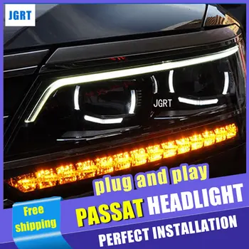 

Car Styling Headlight assembly 11-17 for Passta-b8 DoubleU Angel Eye LED DRL Lens Double Beam H7 H7 hid kit with 2pcs.