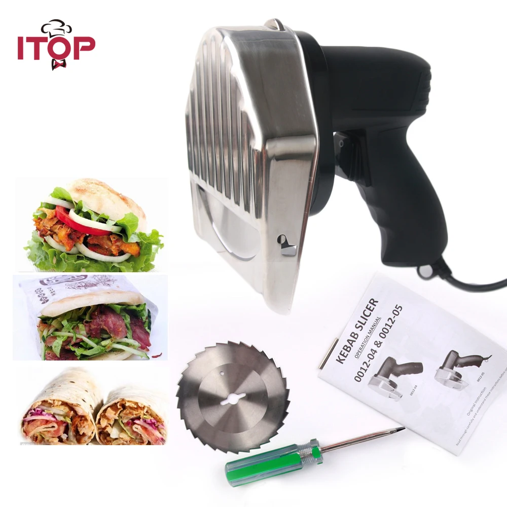 Commercial Electric Shawarma Doner Kebab Knife, 80W Portable Sliced Gyro Cutter Kebab Cutting Knife, Professional Cutter Gyros Knife, 420 Stainless
