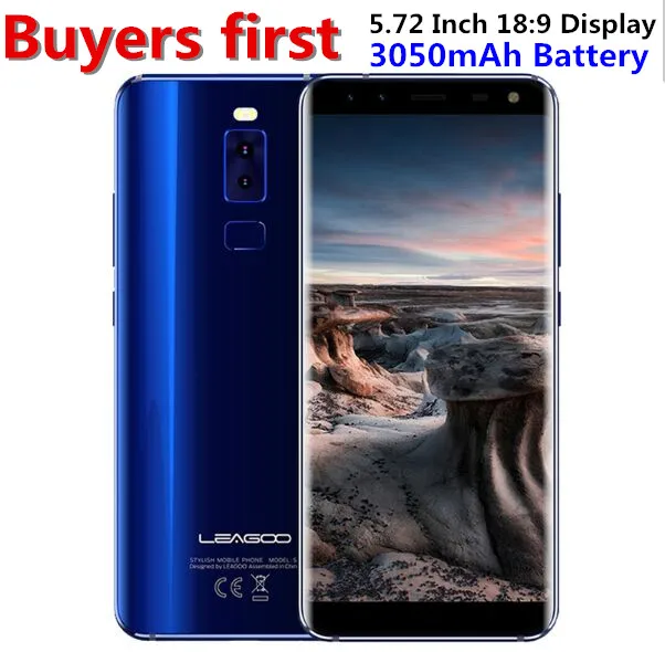 

LEAGOO S8 5.7 Inch 18:9 Display Android 7.0 MTK6750T Octa Core Smartphone 3GB RAM 32GB ROM 13MP Fingerprint 4G OTG mobile Phone