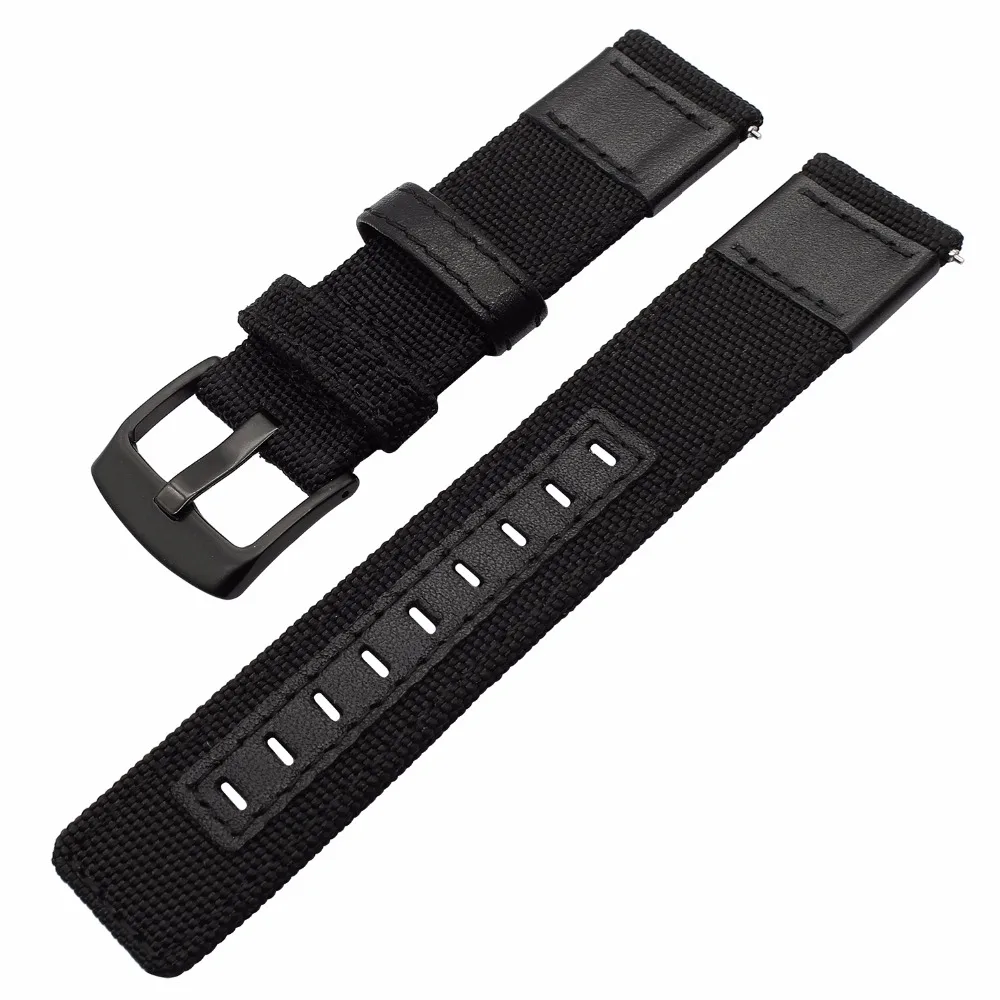 20 мм ремешок для часов из настоящего нейлона + кожи Garmin Vivomove Huawei Watch 2 Sport Bradley Timepiece