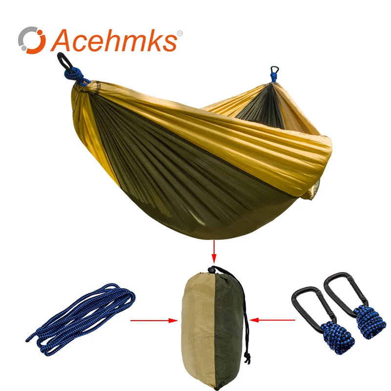 

Portable Parachute Double Hammock Garden Outdoor Camping Travel Furniture Survival Hammocks Swing Sleeping Bed For 2 Person