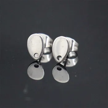 

Hot Stainless Steel Stud Earrings Ear Cuff Jewellery For Wedding 4 shape Ear Cuff with hole For DIY Jewelry Finding 100pcs/lot