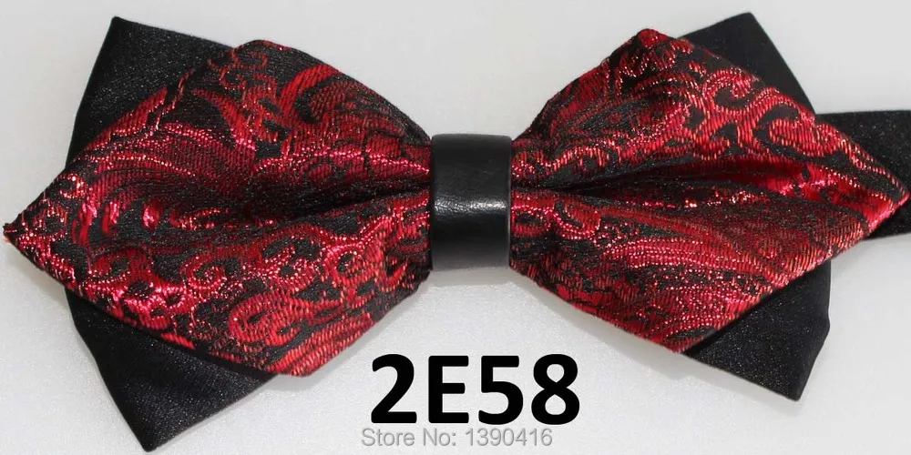 

2018 Latest Bow Tie Paisley Design Butterfly Men For Bowtie Casual Dress Gift For Men Deep Red&Black Butterflies Bowtie