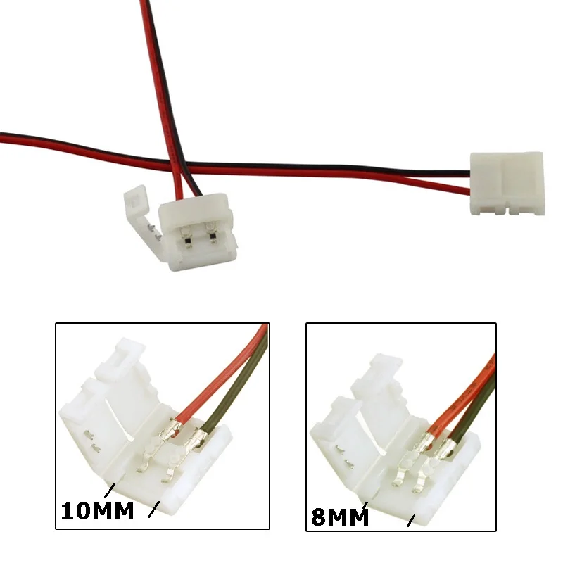 2 Pin Single Color LED Strip Connector with 15cm wire