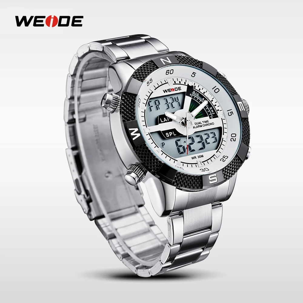 WEIDE мужские кварцевые аналоговые светодиодные часы Роскошные модные спортивные