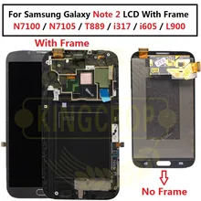 AMOLED lcd для samsung Galaxy Note 2 Note2 N7100 N7105 T889 i317 i605 L900 lcd с рамкой дисплея кодирующий преобразователь сенсорного экрана в сборе