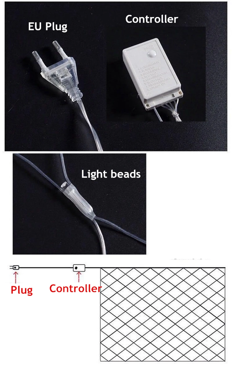 Светодиодный сетчатый светильник EU Pulg 1,5*1,5 м/2*2 м/3*2 м/6*4 м 8 видов узоров, струнный светильник s, Рождественский светильник s, праздничный светильник, садовые лампы