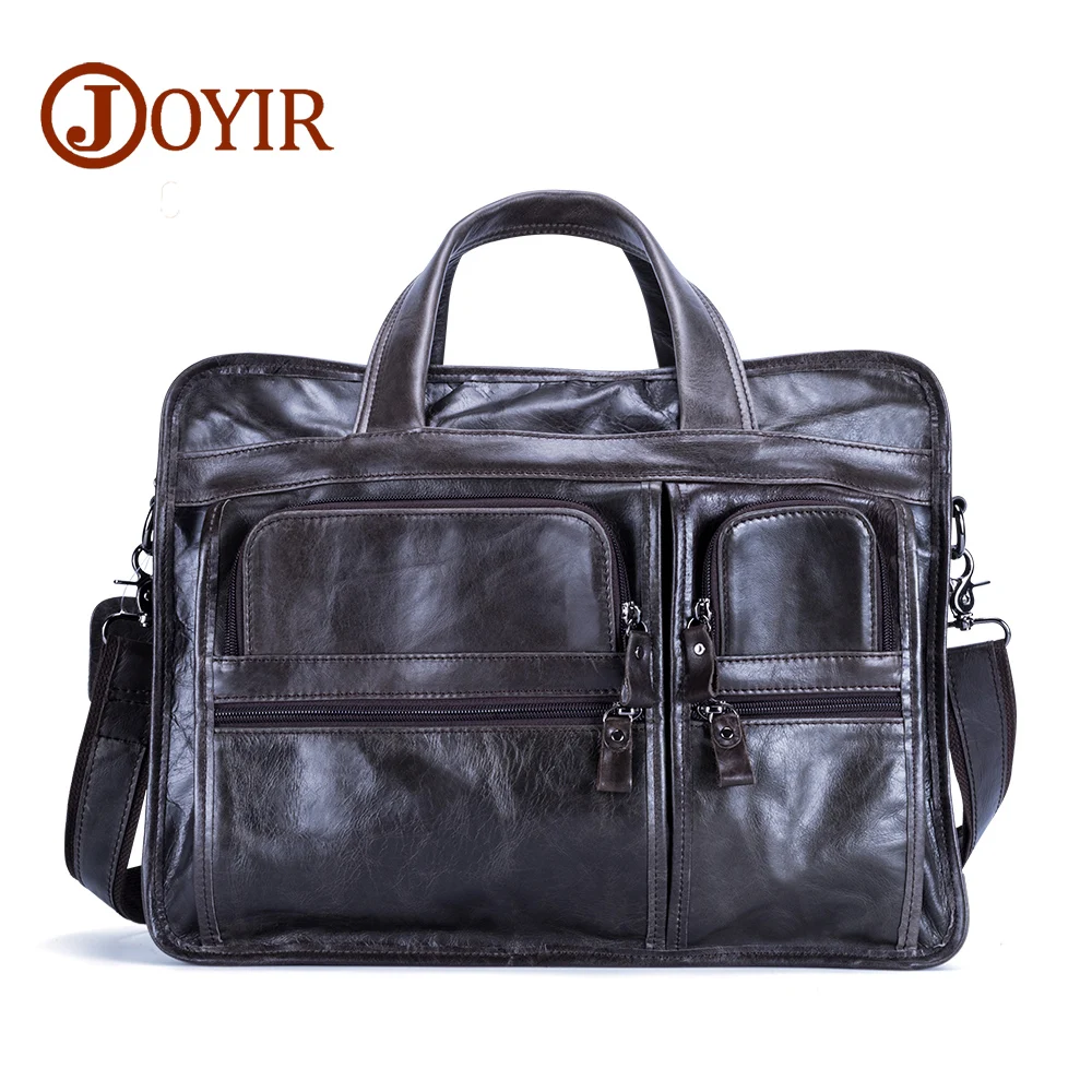 JOYIR جلد أصلي للرجال حقائب الكمبيوتر المحمول عارضة الأعمال حمل حقائب الكتف Crossbody حقيبة الرجال حقائب سفر كبيرة حقيبة