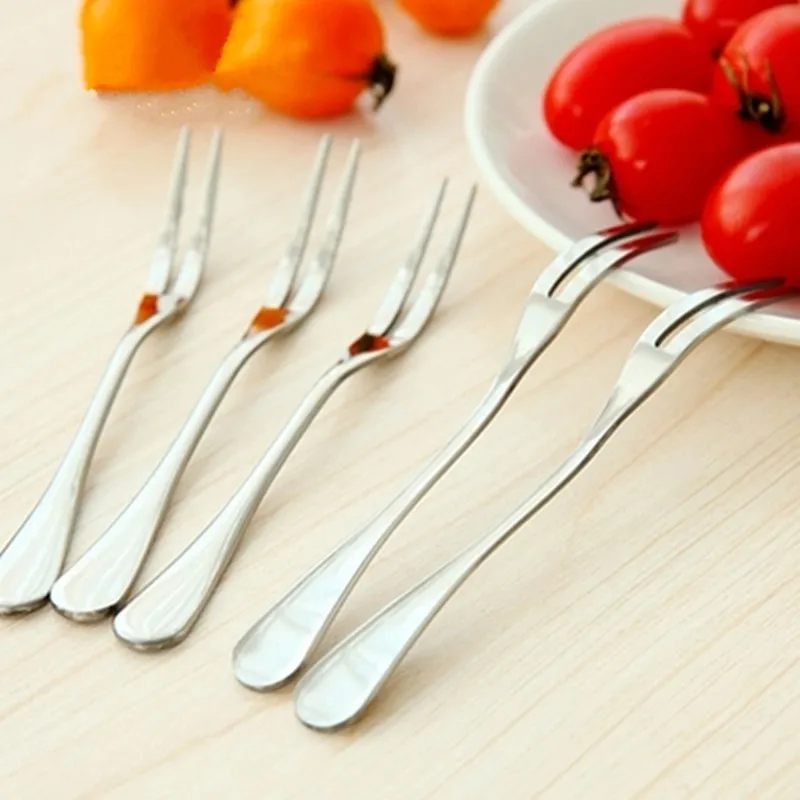 5pcs Stainless Steel fruit fork hotel restaurant party supplies font b salad b font snacks cake