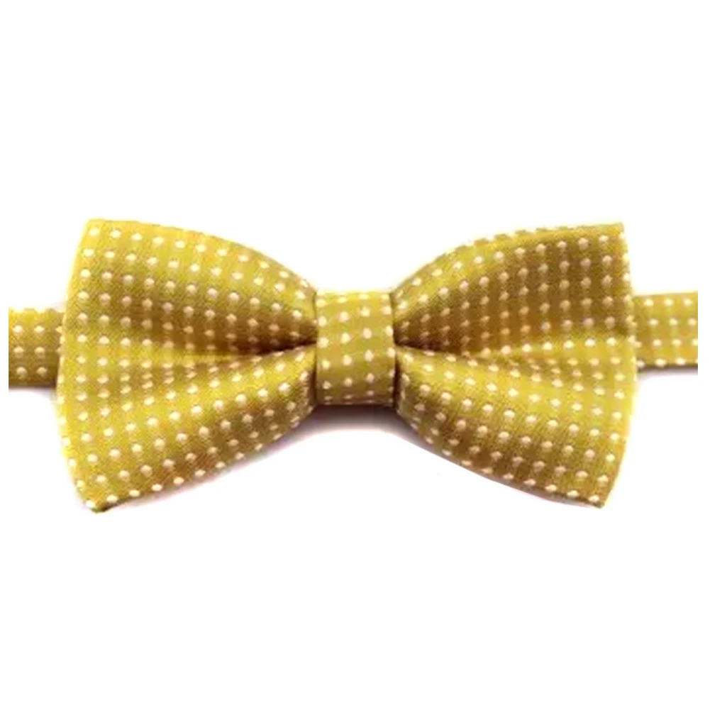 fashion Children Formal Cotton Bow Tie Kid Classical Dot Bowties Colorful Butterfly Wedding Party Pet Bowtie Tuxedo Ties - Цвет: light gold