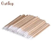 100 шт/1 упаковка ватные тампоны OutTop Высокое качество Перманентный макияж хлопок острый тампон довольно медицинское лечение здоровье макияж палочка