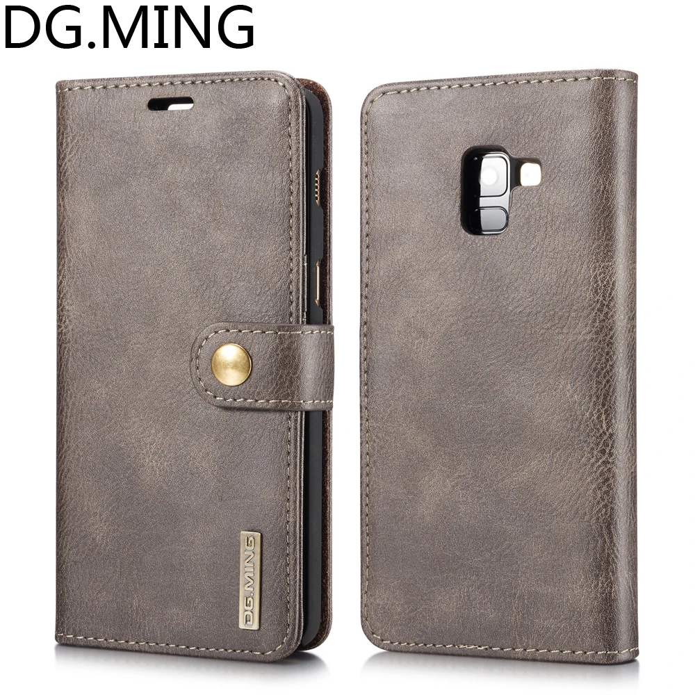 

DG.MING Retro Phone Bags Case for Samsung Galaxy A8 2018 A530F Cover A8+ A8 Plus 2018 A730F PU Leather Case Card Pocket Housing
