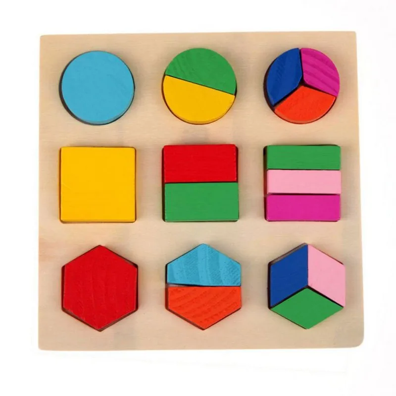 3 Styles Kids Baby Toys Wooden Geometry Block Assembly Early Learning Educational Teaching Toys