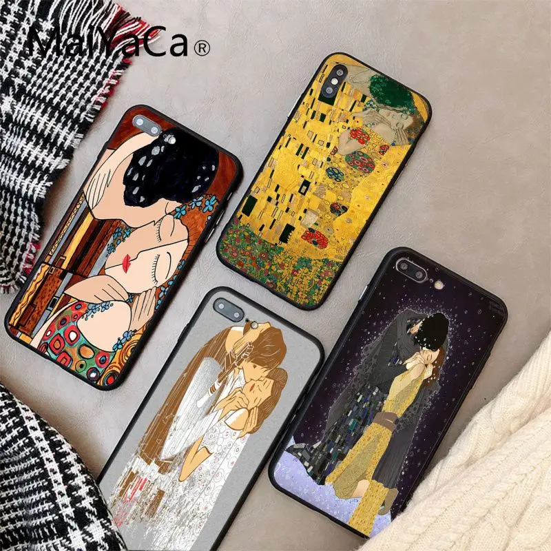 MaiYaCa kiss by Gustav Klimt Fashion Phone Accessories Cover For iphone 8 8plus and 7 7plus 6s 6s Plus 6 6plus 5s Cellphones