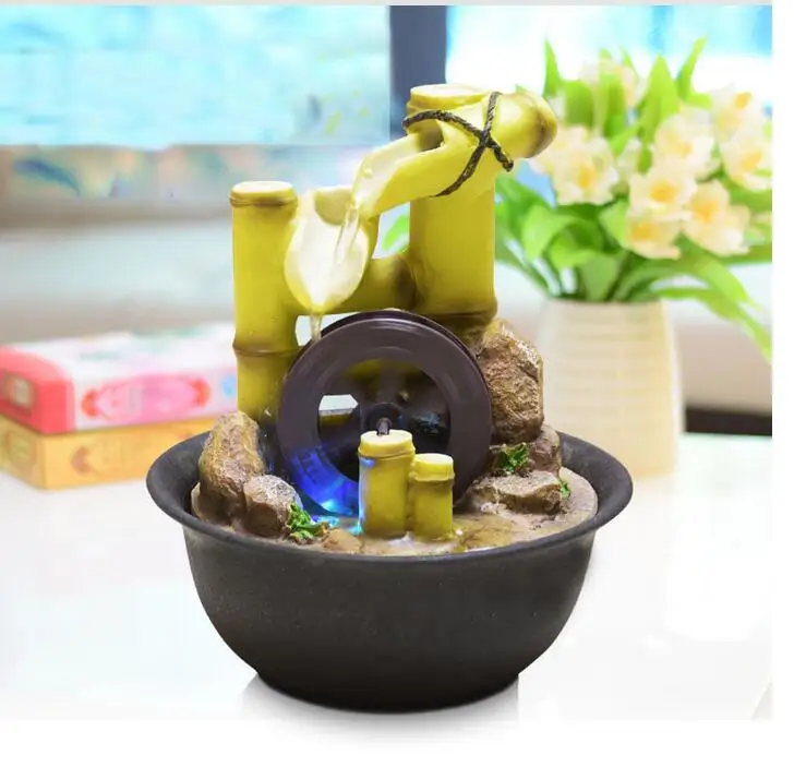 

Creative Resin Fountain Home Decor Office Desk Ornaments Waterscape Display Flowing Water Decoration
