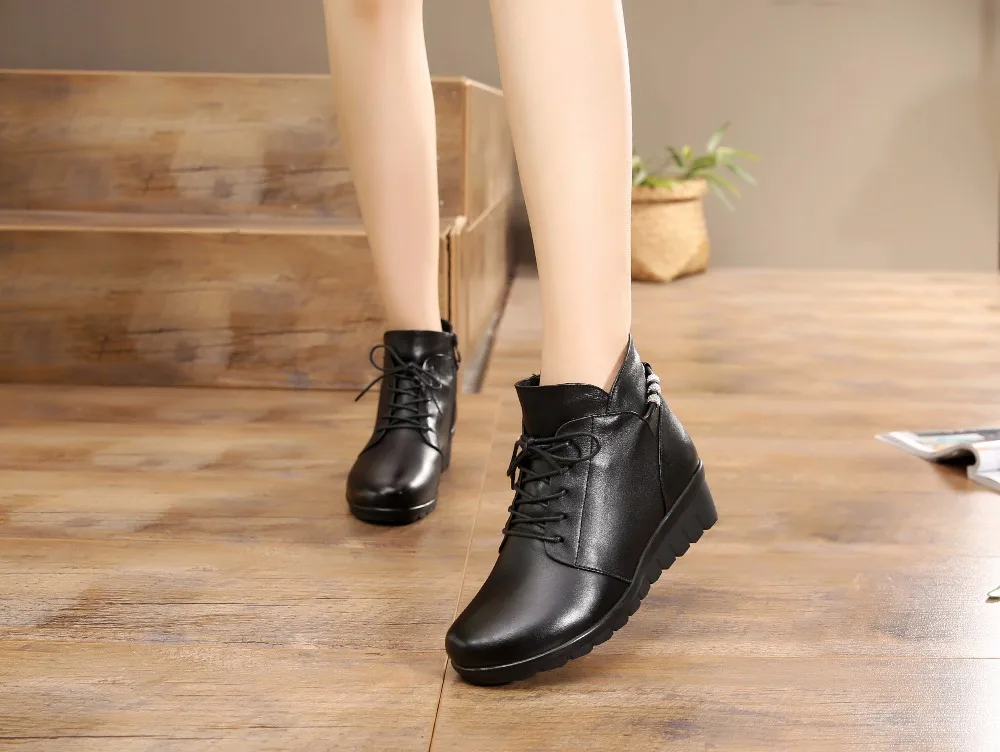 GKTINOO/теплые зимние ботинки; женские кожаные ботинки из натуральной кожи; модная теплая зимняя обувь на плюше лучшего качества; большие размеры 35-41