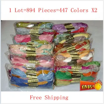 

1 Lot=894 Colours Free Shipping Similar DMC Thread Floss Skein 100% Cotton Cross Stitch Thread 1 lot=894 colours