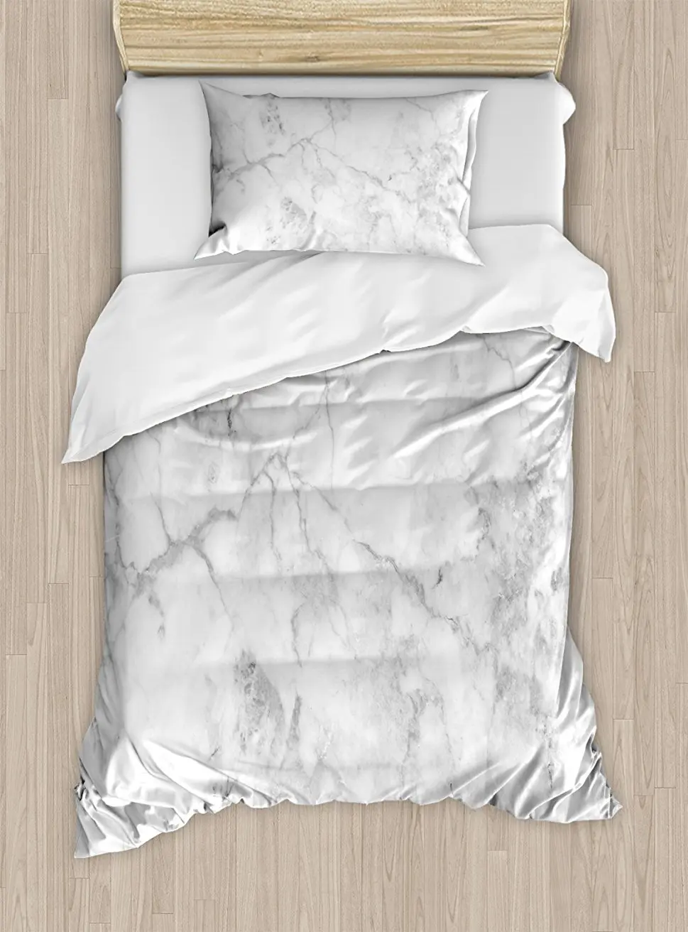 

Duvet Cover Set , Fractured Lines Stained Grunge Surface Effects Ceramic Style Background Artful Motif, 4 Piece Bedding Set