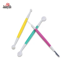 3 шт. Пластиковая форма для торта инструменты помадка и мастика для украшения торта резные стержни цветок Моделирование глины форма для выпечки торта