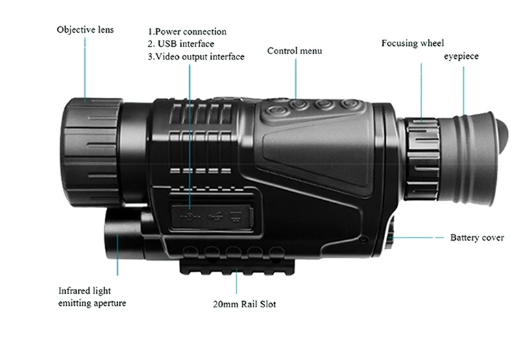 Инфракрасный цифровой Монокуляр ночного видения инфракрасный прицел охотничий телескоп 5x40 дальность действия со встроенной камерой