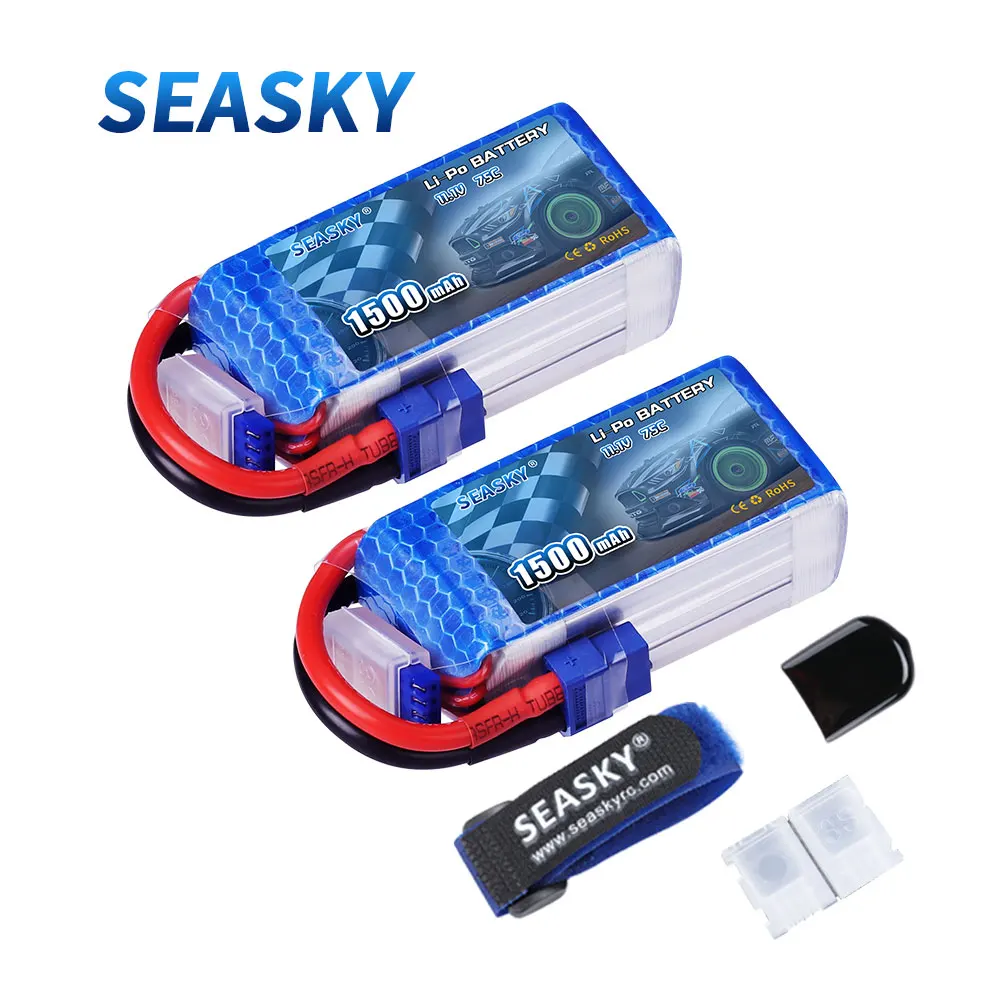

2Pcs SEASKY LiPo battery 11.1V 1500mAh 75C Max 120C For RC Helicopter Drone Car Boat Quadrotor 3S LiPo battery rechargeable
