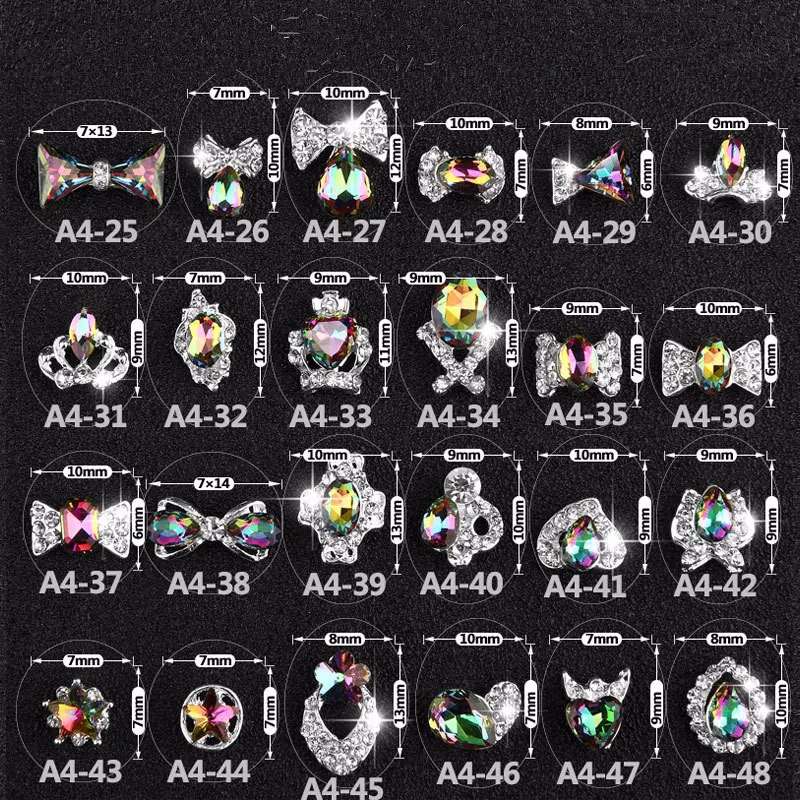 

Top quality new fashion shiny colorful flame alloy rhinestone DIY charm nail jewelry art decoration accessories tools