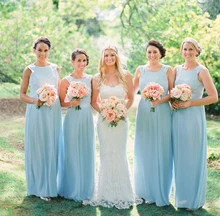 2015 neuen Pool spitzen chiffon brautjungfer kleid Bodenlangen Formale Taline Prom kleider Frauen Brautjungfer kleid BMD77