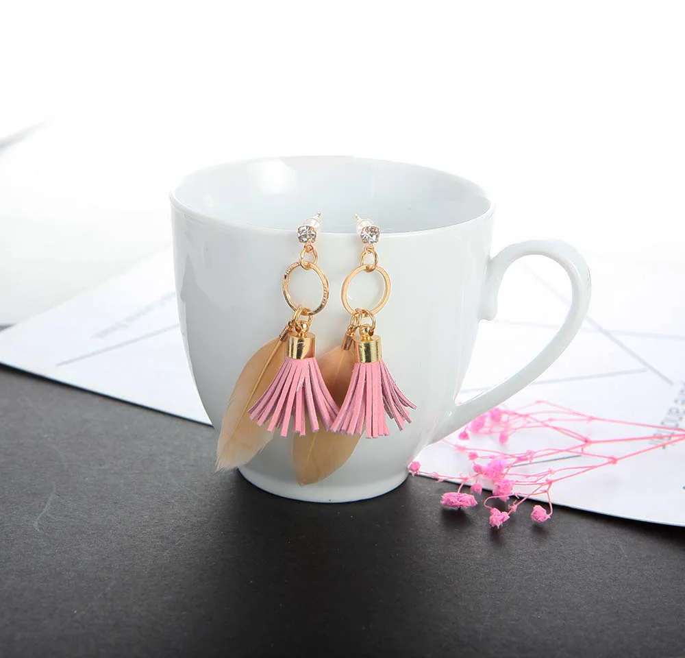 

2018 New Long Drop Earring Fashion Feather Style Ethnic Boho Big Dangle Statement Earring Wedding Earrings Accessories Wholesale