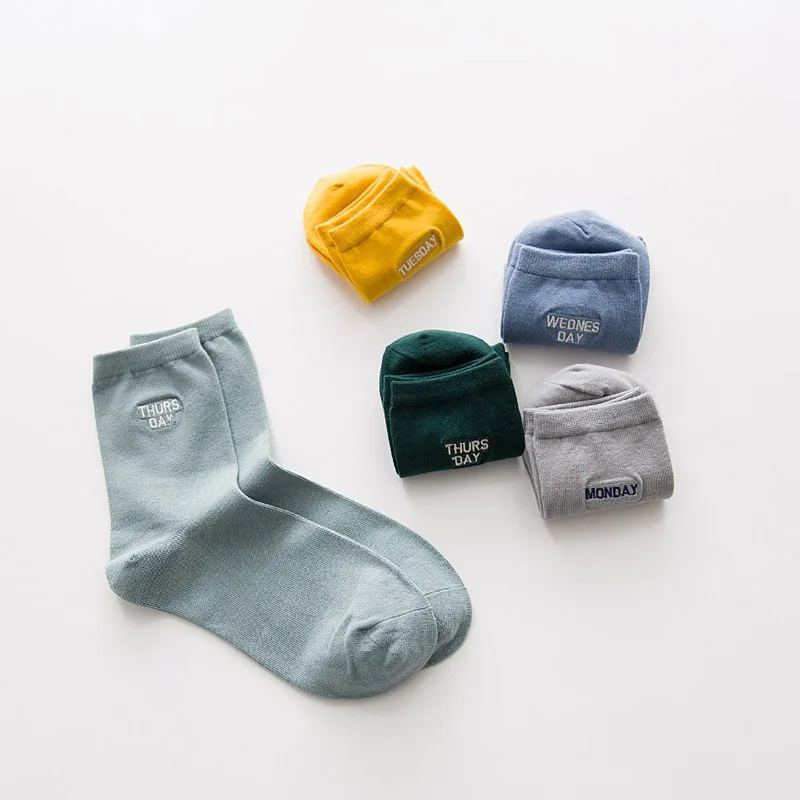 Новые мужские носки Socks7 хлопковые длинные осенние с буквенным принтом новый