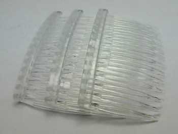 

50 Clear Plastic Hair Clips Side Combs Pin Barrettes 70X40mm for Ladies