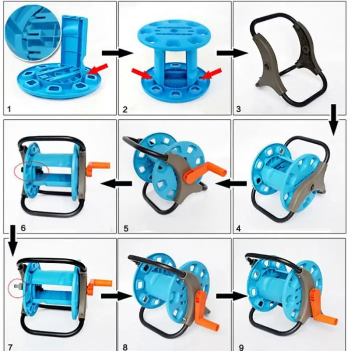 Garden Hose Reel Portable Water Pipe Reel Cart Outdoor Patio Yard Hose Holder LAD-sale