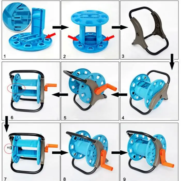 Поливочный шланг портативная водная труба тележка с катушкой открытый внутренний двор держатель шланга LAD-sale