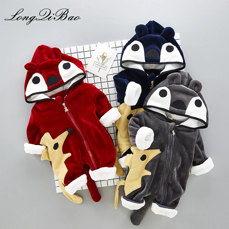 

Baby winter cotton cartoon attire newborn baby children's clothing jumpsuit autumn and winter wear thick Korean baby romper