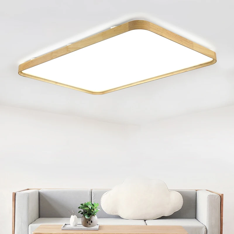 

18W Square Wood Led Ceiling Lamp AC220V Led Panel Ceiling Lightings Remote Control Home Cafe Shopping Mall Led Decoration Lights