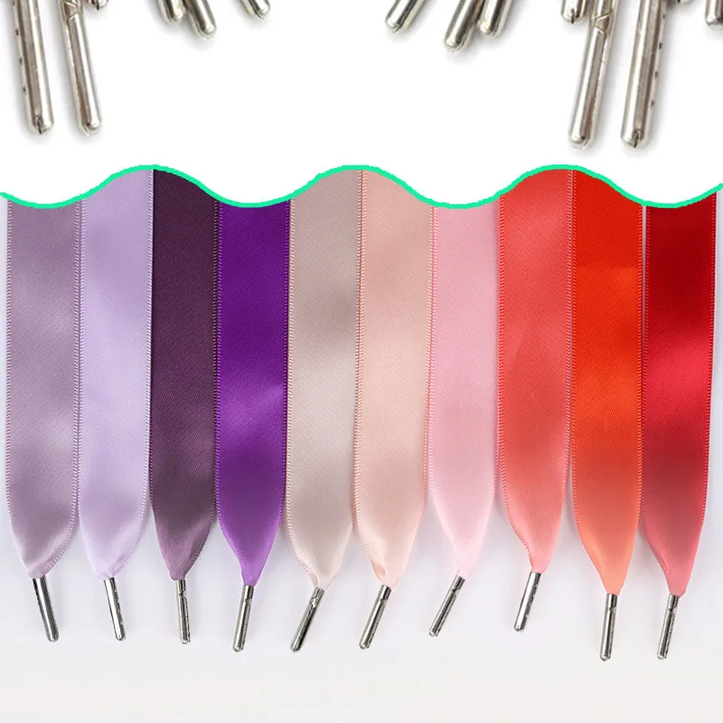 1 Pair High-grade Metal Head Warhead Laces Satin Ribbon Caramel Color Double-Sided Material Smooth Bud Silk Wide Flat Shoelaces 1 Pair High-grade Metal Head Warhead Laces Satin Ribbon Caramel Color Double-Sided Material Smooth Bud Silk Wide Flat Shoelaces