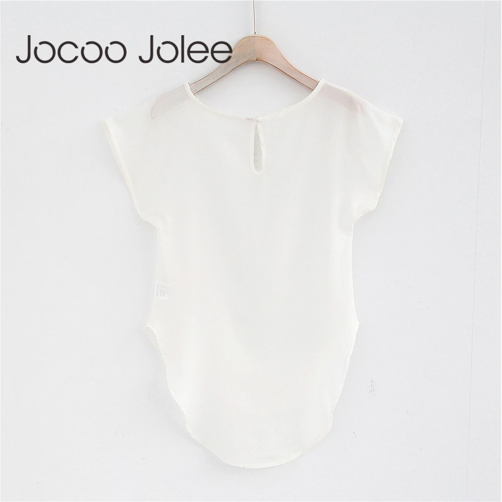 Повседневные женские топы Jocoo Jolee с круглым вырезом ажурная футболка для офиса