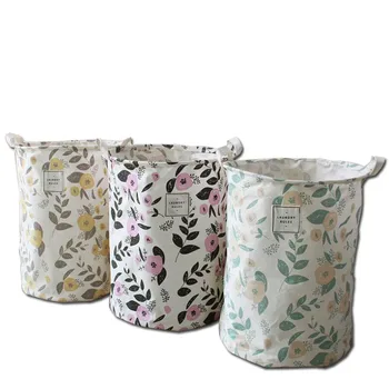 

New Large Laundry Hamper Bag Cartoon Flowers leaf Clothes Storage Basket Home clothes barrel Bag kids toy storage laundry basket