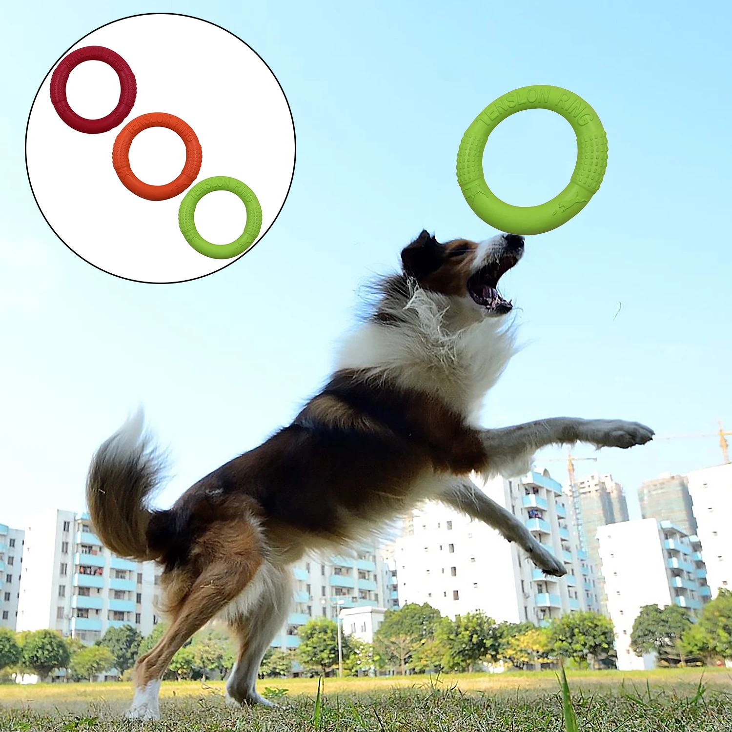 

Funny Floatable Biting Resistance Pet Dog Puppy Flying Ring Training Fetch Interactive Toy for Garden Pool Outdoor Activities