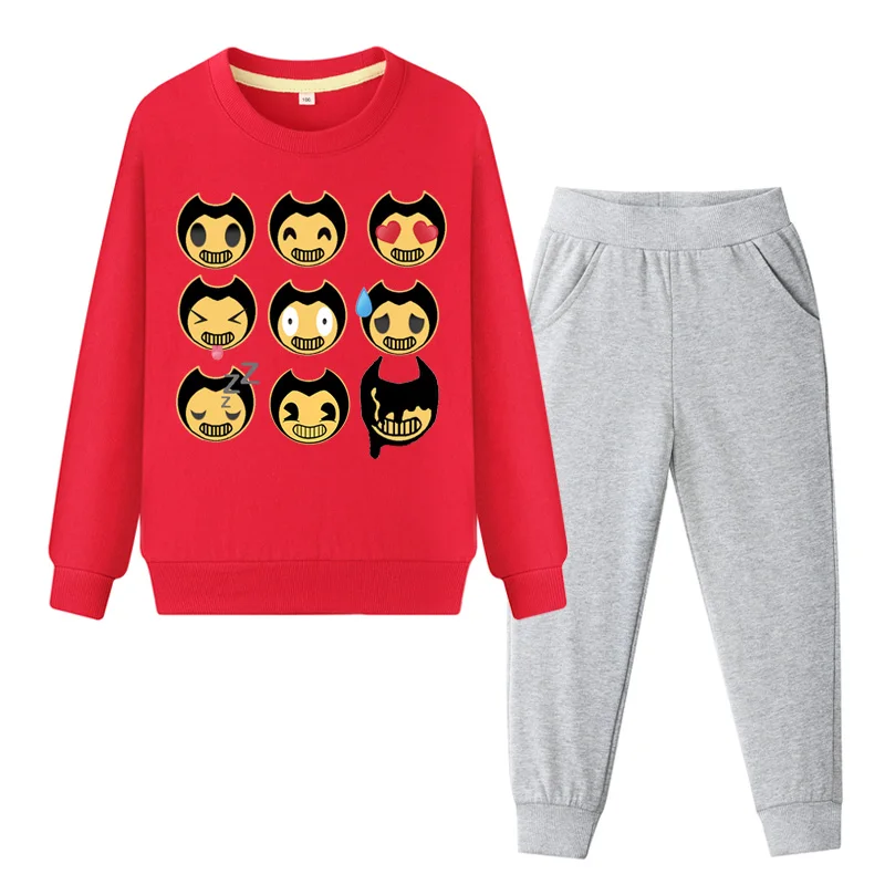 

Boy Cartoon Clothing Sets Girls Clothes Set Children Hoodies Pant Suit Kids Spring Sport Tracksuit Baby 100%Cotton Costume TZ067