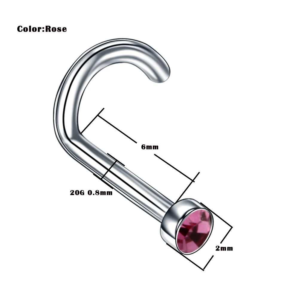 20 шт./лот, G23, титановый пирсинг носа, много штифтов для носа, костные обручи, ноздри, винт, пирсинг, перегородка, ювелирные изделия для тела, пирсинг - Metal color: X20-T0606