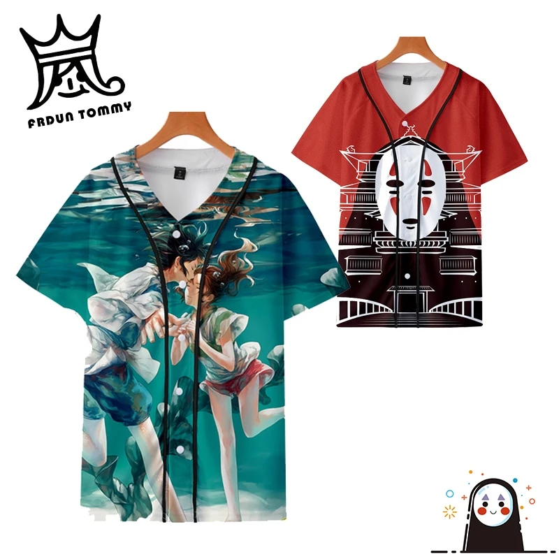Женская бейсбольная Футболка FRDUN TOMMY Spirited Away Harajuku японская футболка Миядзаки Хаяо