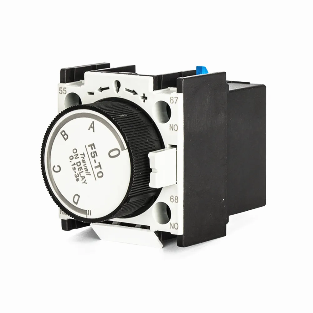 LA2 DT2 F5-T2 T0 T4 F5-D2 D0 D4 660V 10A 1NO 1NC Time ON Delay Relay Auxiliary Contact Block 0.1-3s/0.1-30s/0.1-180s