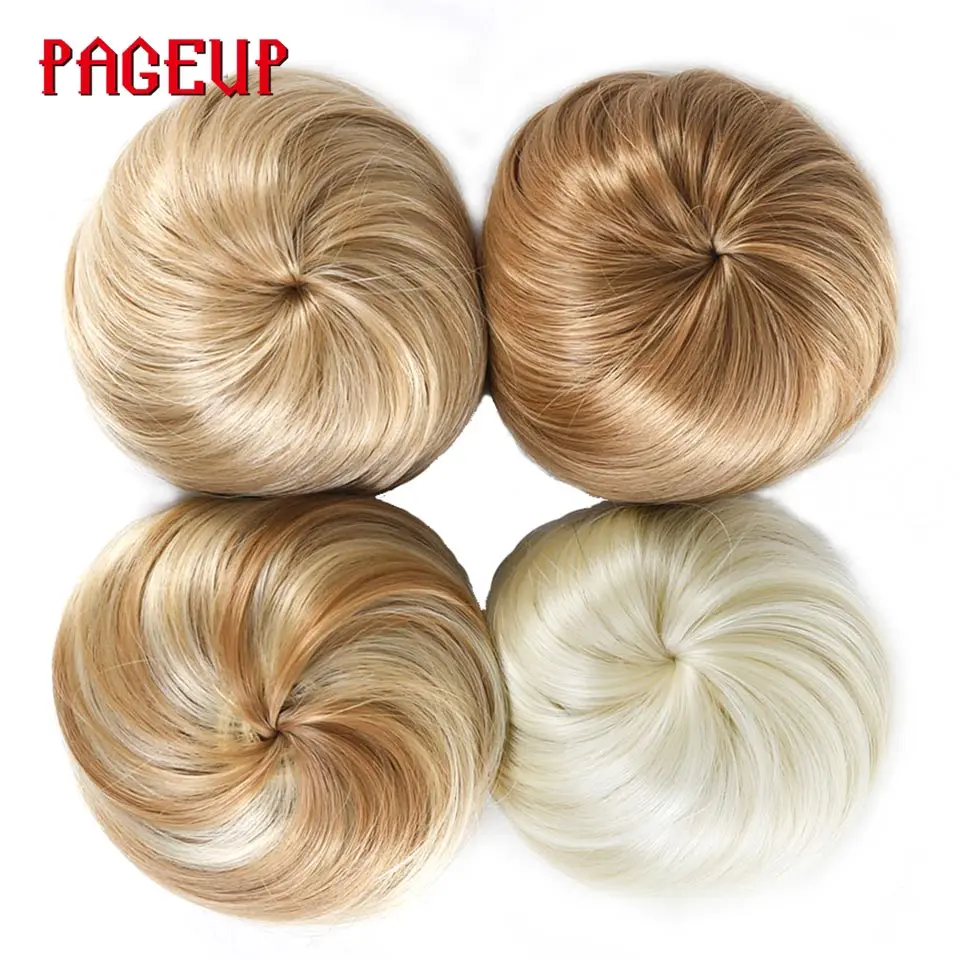 Pageup вьющиеся волосы шиньон с зажимом в волосах булочка пончик ролик шиньон Резиновая лента синтетический чистый цвет высокотемпературное волокно