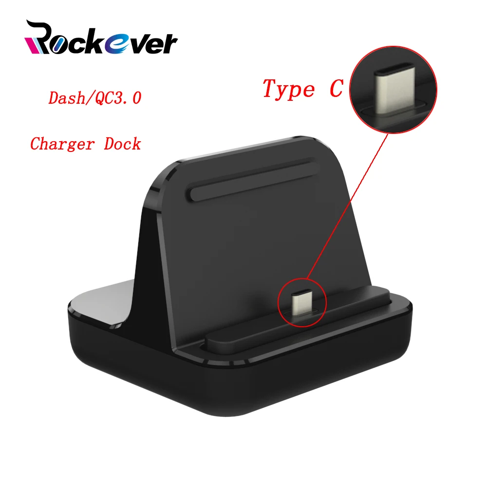 

Rockever USB Type-C Charger Dock Station,Desktop Stand DASH/QC3.0 Fast Charging For Oneplus 3 3T 5 5T LG G5 G6 Galaxy S8 Plus